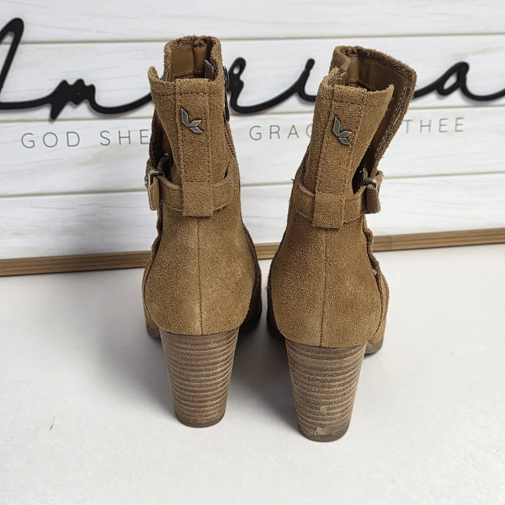 UGG Koolaburra Samiah Ankle Boots Camel Tan Women's 5.5 Eu 36.5 Zip Side 1105866